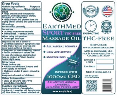 Massage Oil Label (Earthmed Sport Massage Oil Jpg)